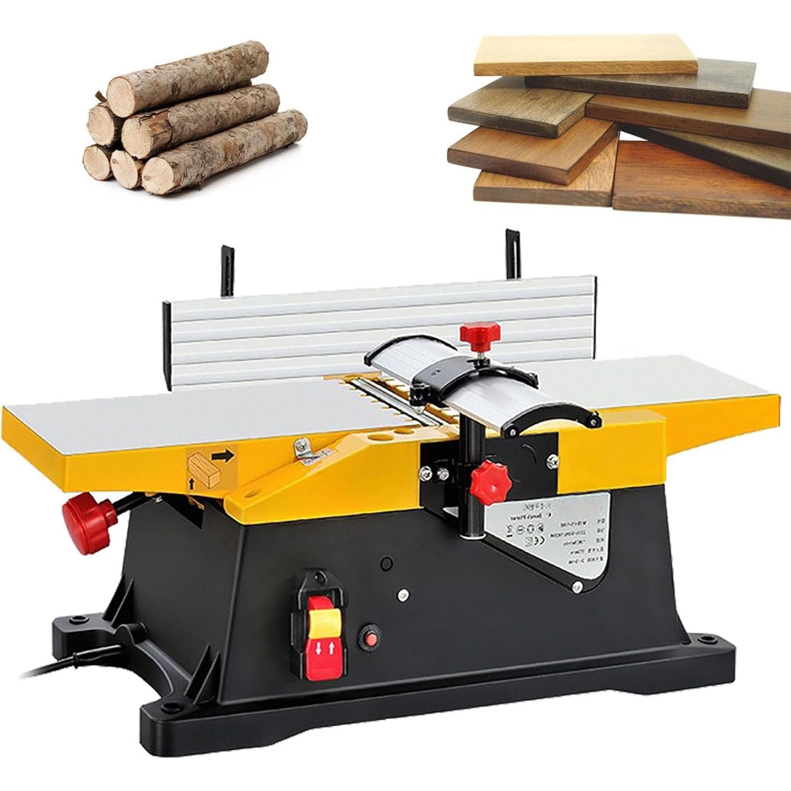 Strug do drewna 1800W, wielofunkcyjny heblownik do drewna 12000 obr./min, szerokość strugania: 150 mm/głębokość: 0-3 mm, do drewna i bambusa