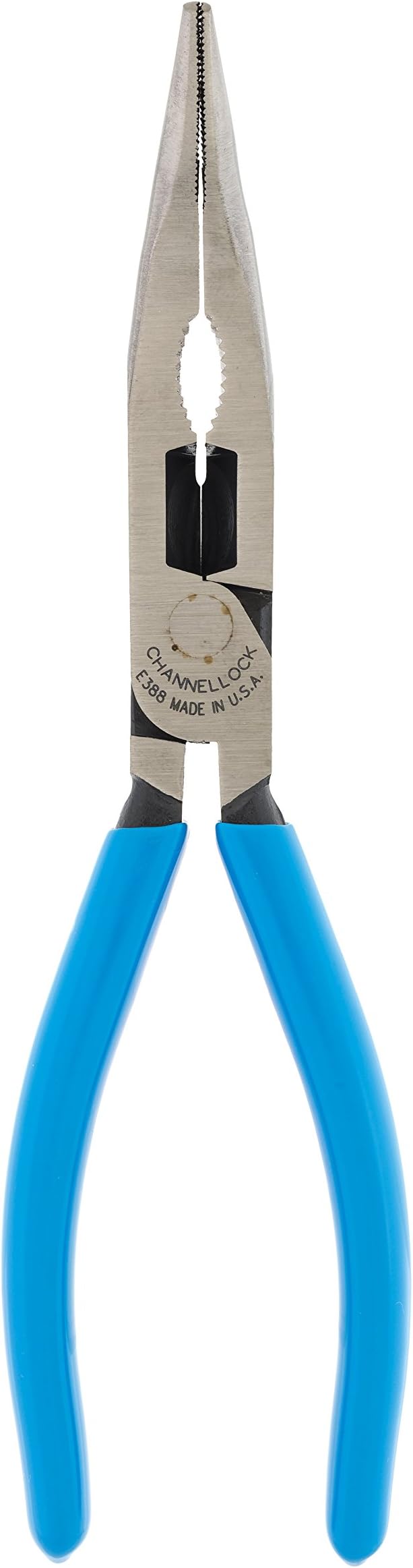 CHANNELLOCK E388 E Series 7.5" Bent Long Nose Plier , Blue Needle