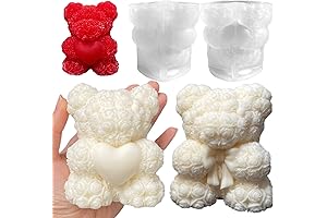 Valentine’s Day TOPYS 3D Rose Bear Candle Molds (2-Pack)