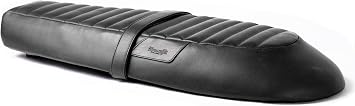 Trip Machine Full Grain Leather Touring Seat for Royal Enfield Interceptor 650 & Continental GT 650 Slim Profile Long-Distance Comfort Upgrade with Rain Cover Black