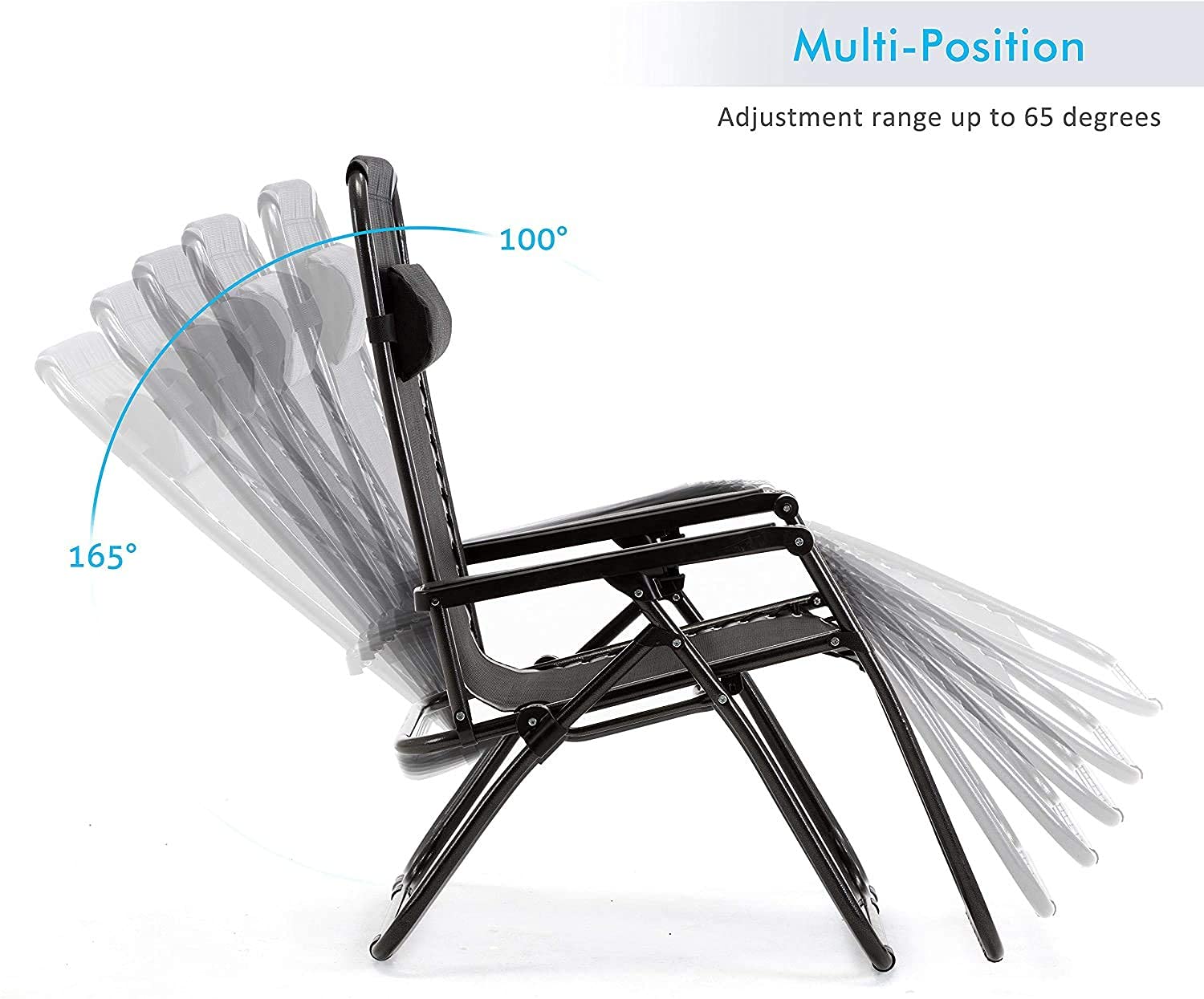 Juego de sillas de Gravedad Cero con Almohada Desmontable para la Cabeza para Mayor Comodidad para Jardines, Patios, Balcones y Camping. The New