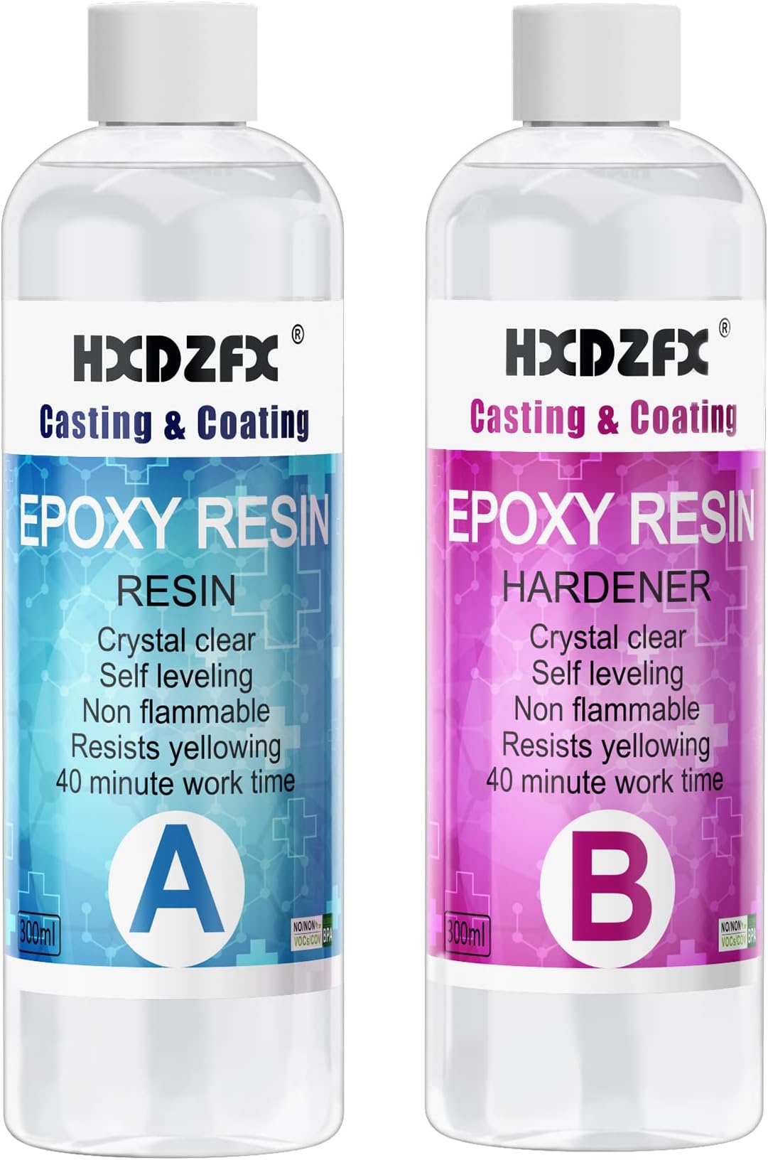 Epoxy Resin Clear Crystal Coating Kit 600ml/23oz - 2 Part Casting Resin for Art, Craft, Jewelry Making, River Tables, with Resin Glitter, Gloves, Measuring Cup and Wooden Sticks