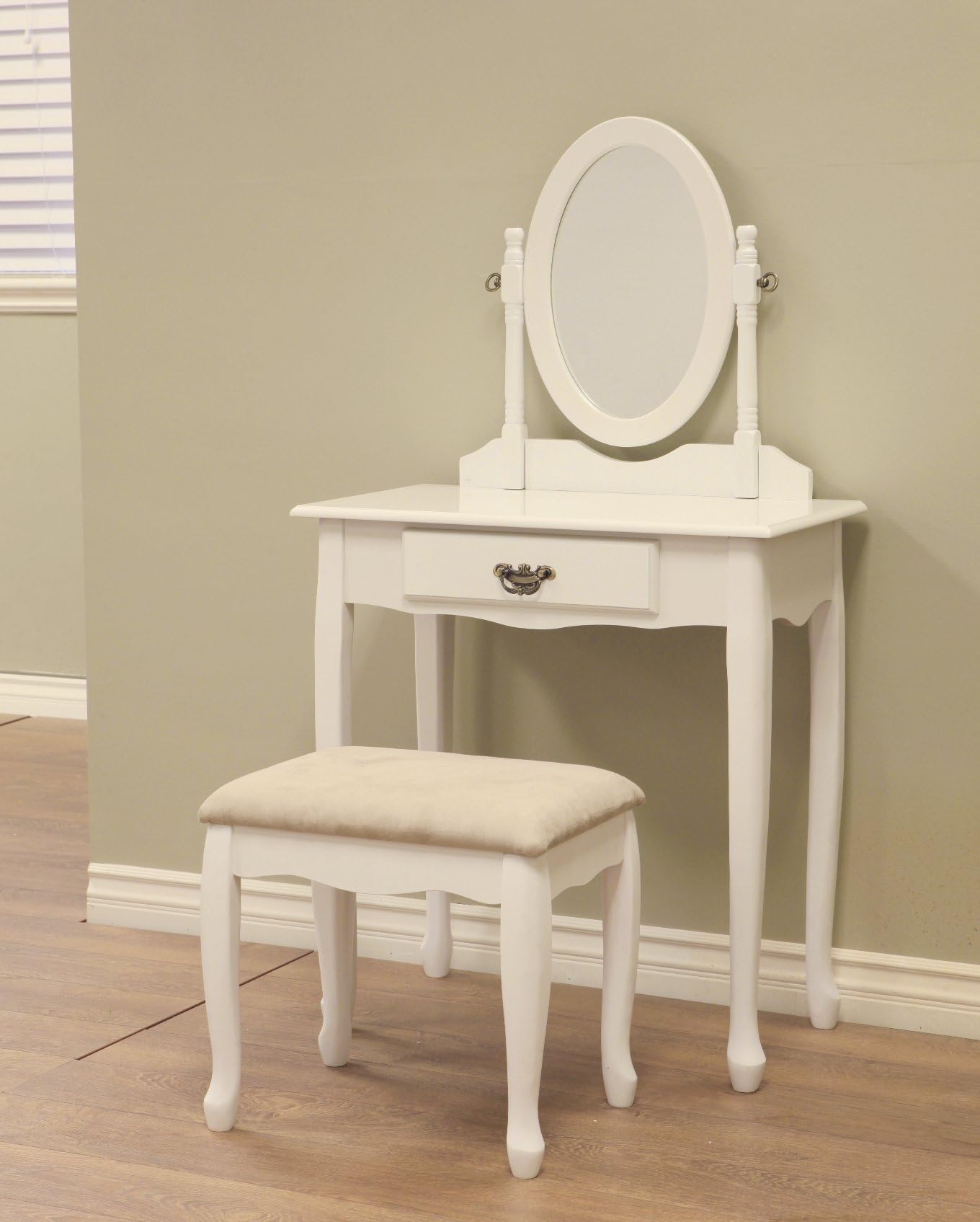 DHH Furnishing Vanity Set with Stool and Mirror