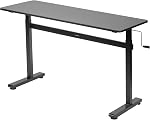VIVO Hauteur réglable 55 x 24 bureau à pied de pouce, poste de travail de bureau de sit-stand à la main avec cadre et dessus de table monopièce solide, noir, DESK-M55TB