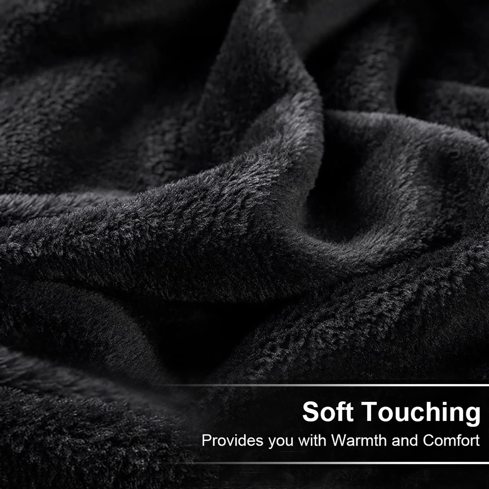 Manta suave California King cálida y mullida de microfelpa, manta térmica ligera para sofá y cama, 102 x 108 pulgadas, color negro