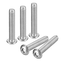 Vista 29 de uxcell Tornillos de cabeza de botón de 1/4-20x1, 25 piezas de tornillos hexagonales de acero inoxidable 304, tornillos de rosca completa