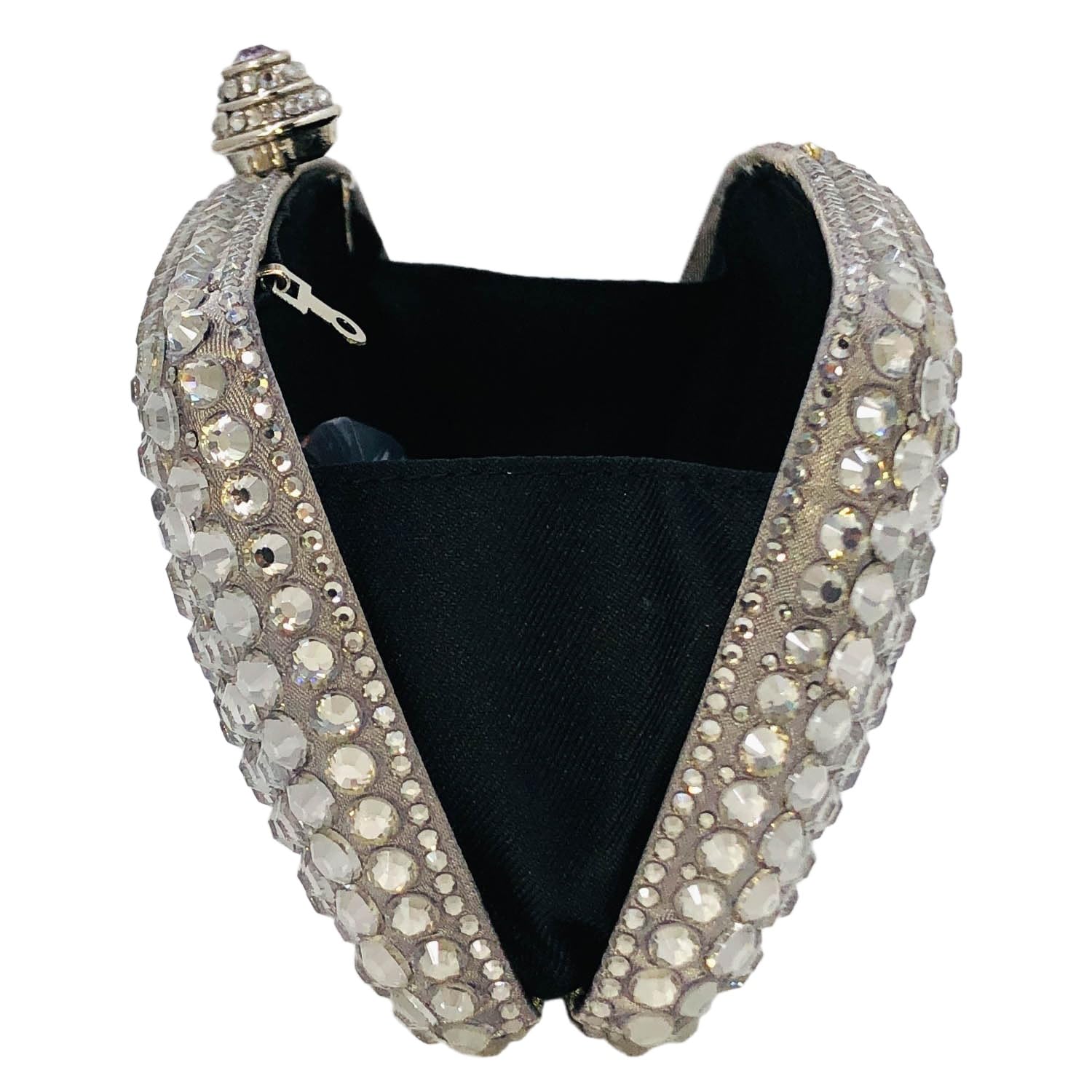 Boutique De FGG Mini bolso de mano de cristal para mujer, formal, con diamantes de imitación, bolso de noche para boda y fiesta