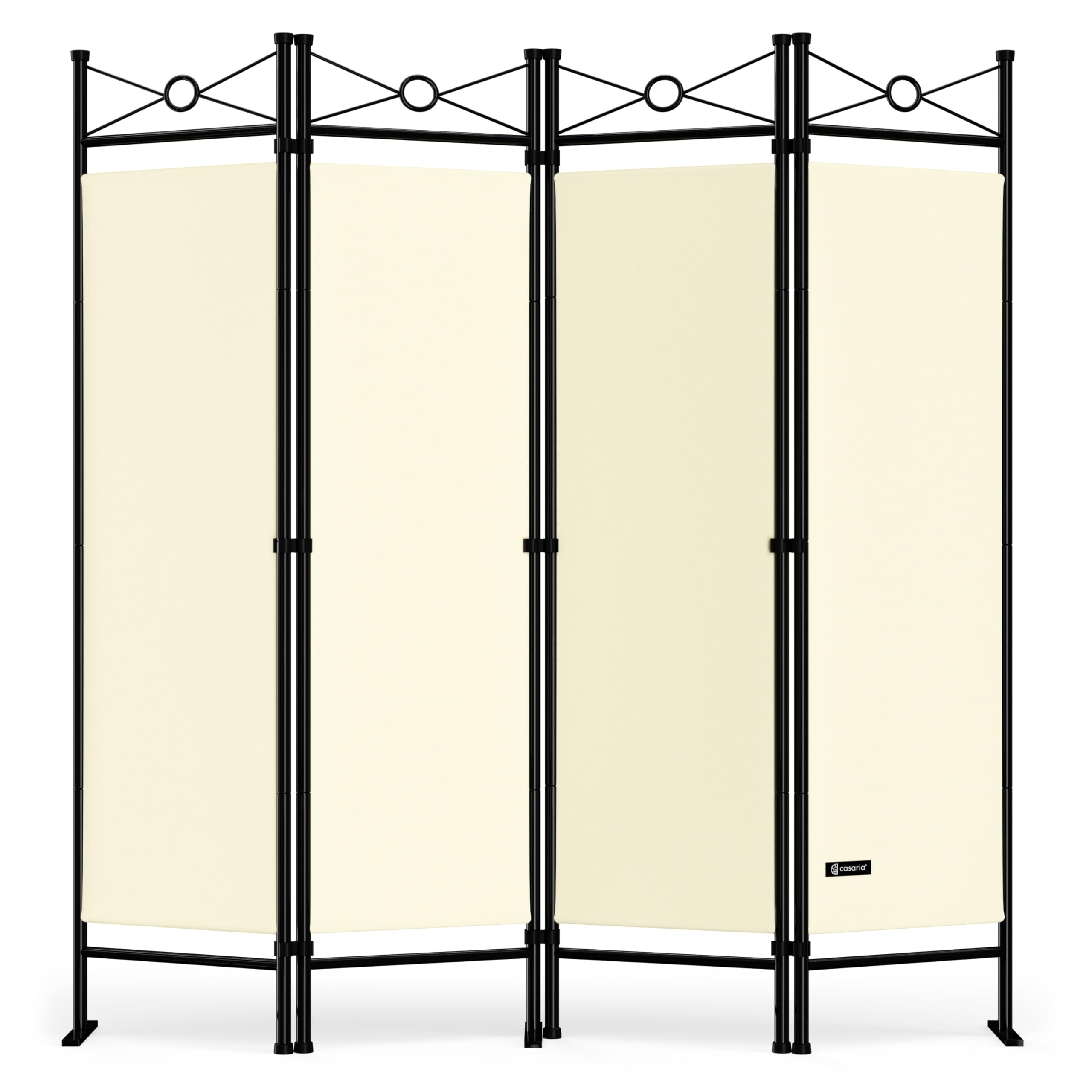 Deuba Separador de Ambientes Lucca 180x163cm 4 Paneles Plegables Pared Divisoria Decoración Biombo Crema