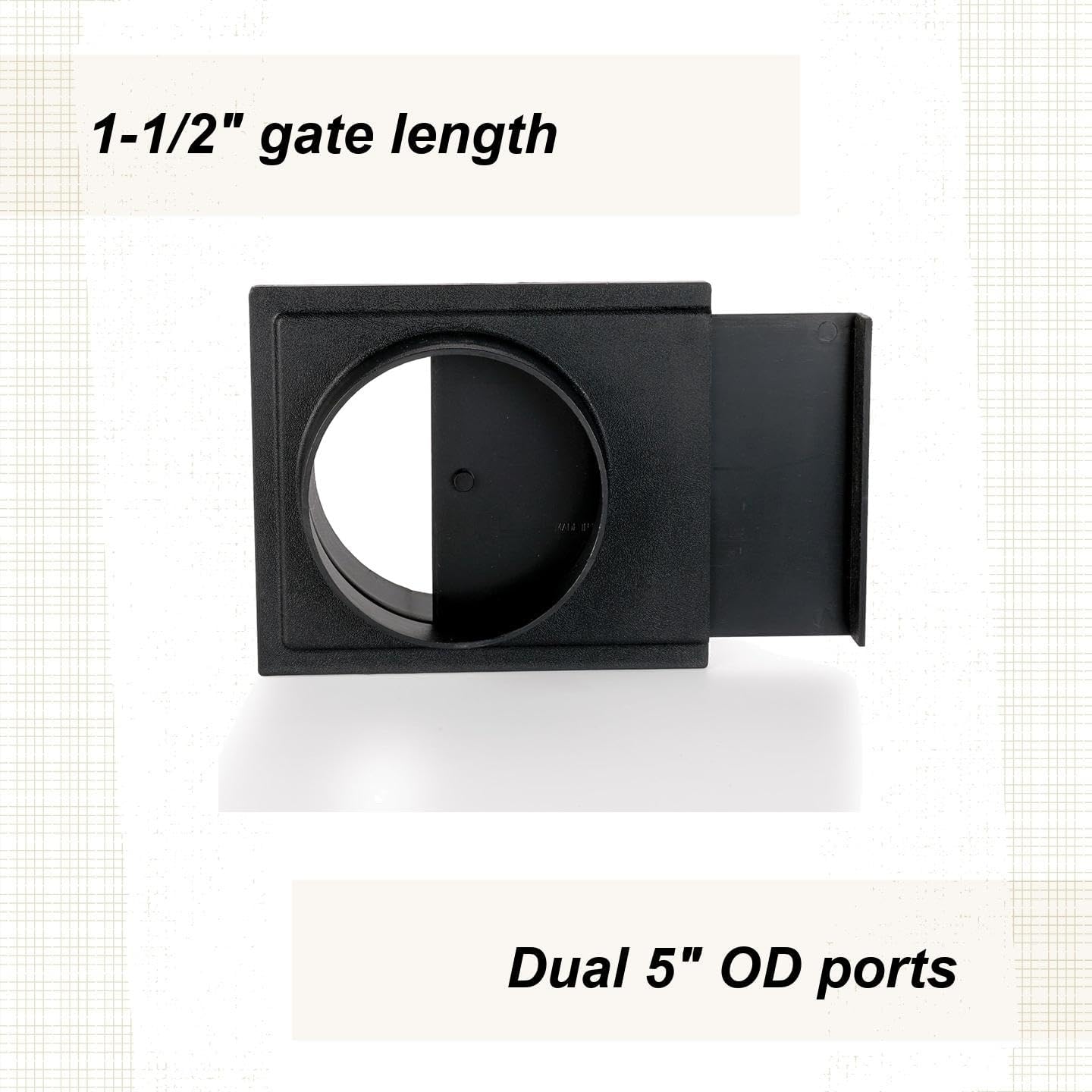 Woodriver Dust Connection 5" Abs Basic Blast Gate Fitting For Dust Collection System