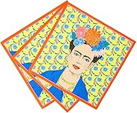 Vista 2 de Talking Tables 20 servilletas de papel con estampado Frida Kahlo de color amarillo Fiesta mexicana, estilo bohemio, cumpleaños al aire libre