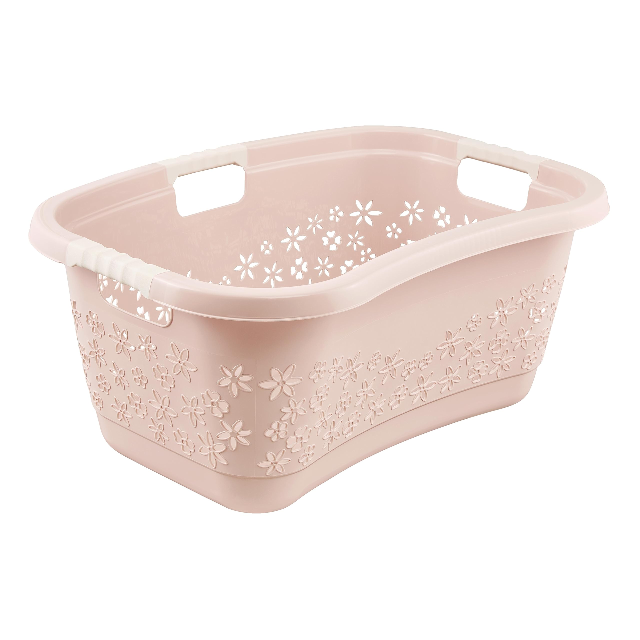 keeeper Cesta per il Bucato Ergonomica con Decorazione Permeabile all'Aria, Morbidi Manici Antiscivolo, 50 L, Lasse, Nordic Pink (Rosa)