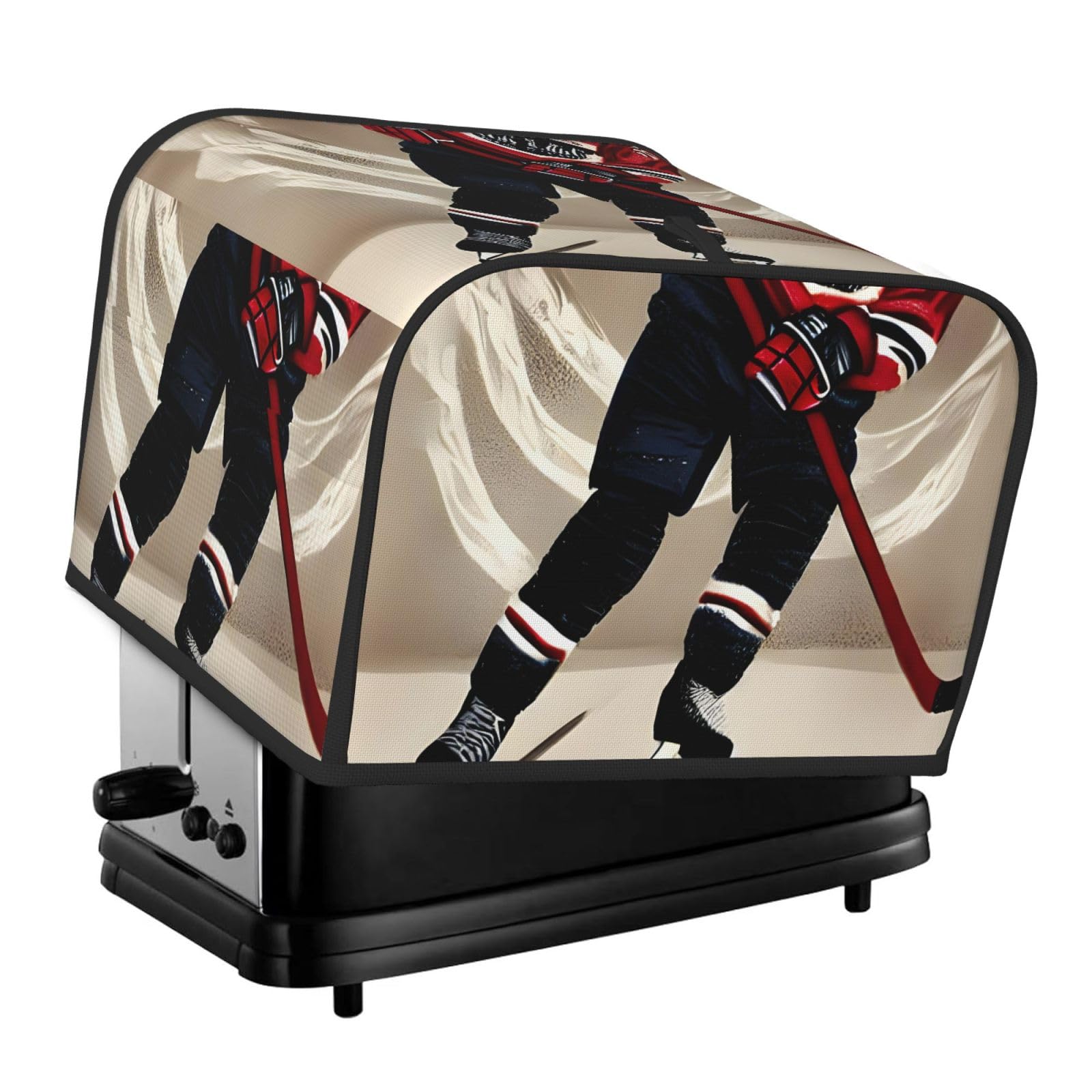 Hockey Sports Print 4 Slice Toaster Cover Toasters Dustproof Heat Resistant Kitchen Appliance Protector