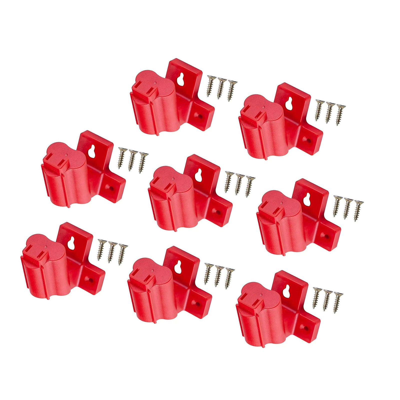 YHAILI 4/8Pcs Wall Mount Angled Power Tool Storage Rack for Efficient Access and Secure Organization in Workshops or Garages