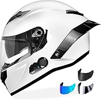 Vista 1 de Casco de motocicleta Bluetooth con escudos transparentes, tintados, iridio