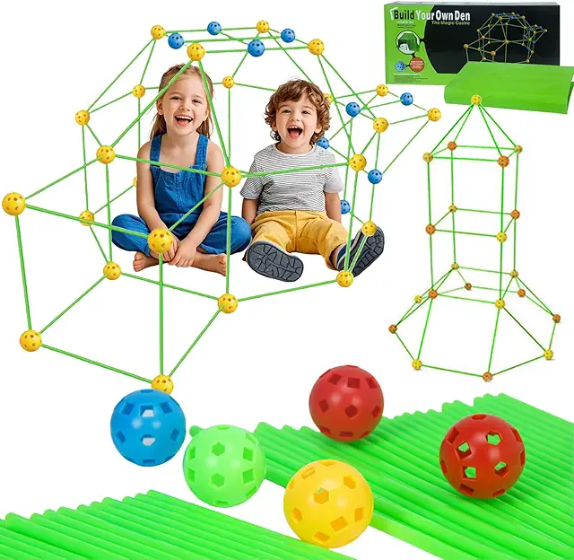 CVARRISE Fort Building Kit: 155pcs STEM Construction Toy for Kids 4-9 Years