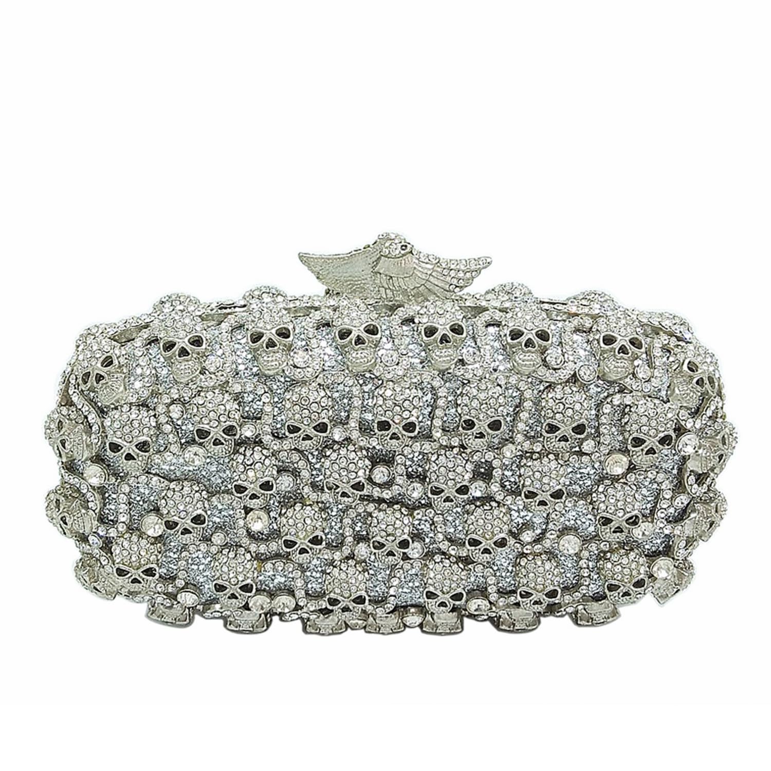 DJBM Glitter Skulls Rhinestone Purse Women's Clutch Handbags Crystal Evening Bags Diamond Evening Clutches for Party Prom