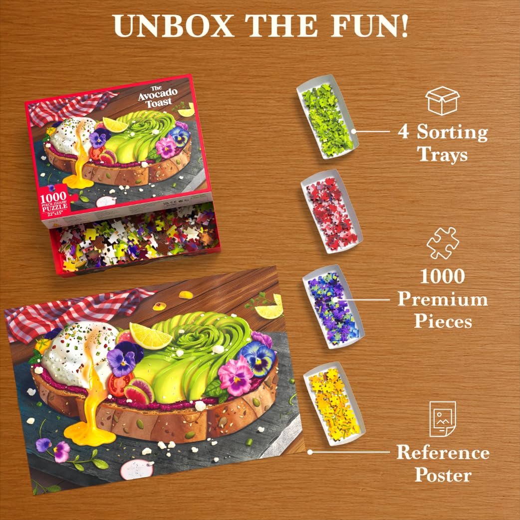 Avocado Toast Jigsaw Puzzle 1000 Pieces -6