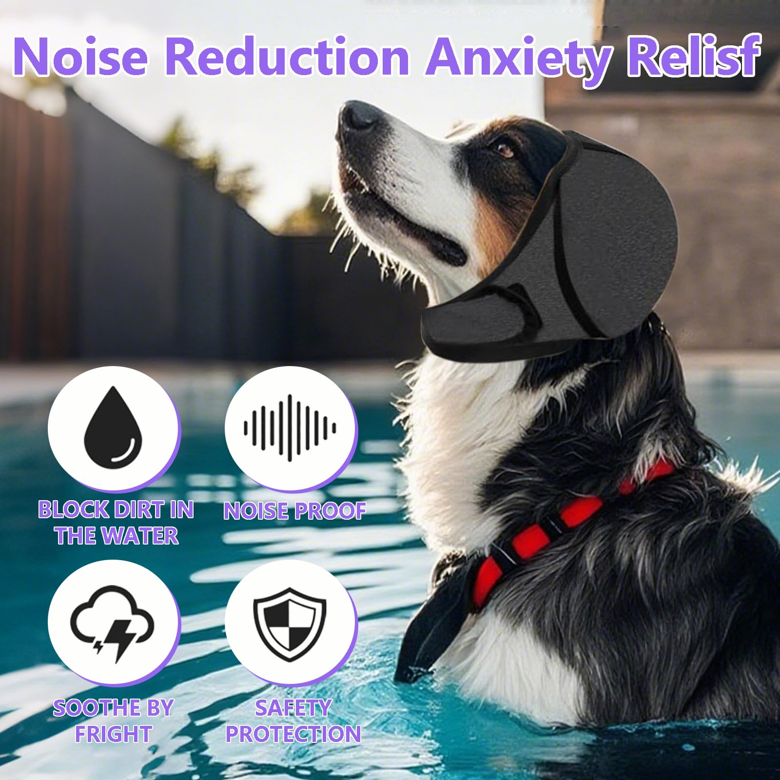 Gipnva Dog Ear Defenders, Waterproof Adjustable Protectors, Soothing Hoodie Noise Protection, Relieve Pet Anxiety - Image 4