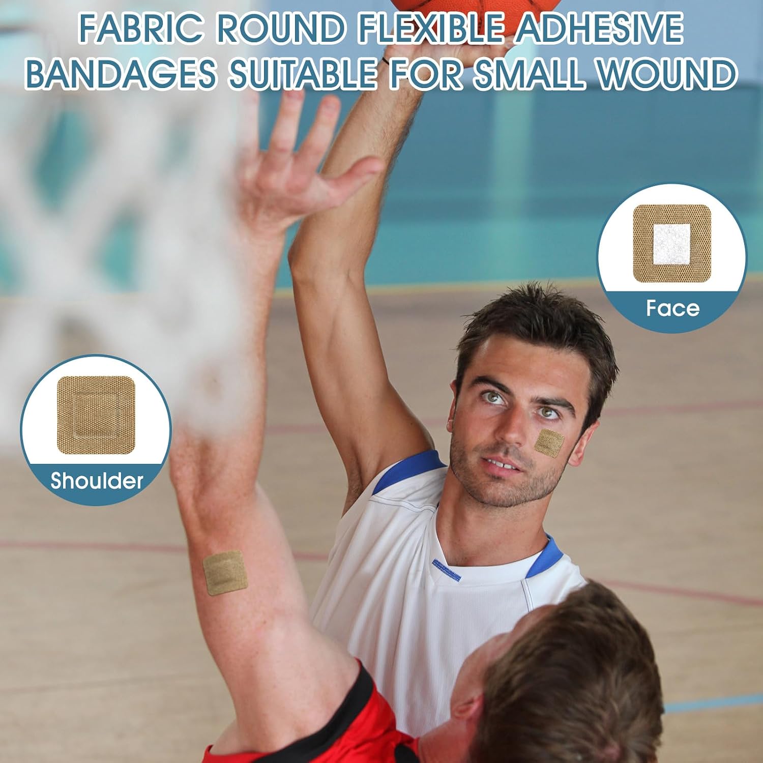 Funtery 200 Pcs 7/8 Inch Square Adhesive Bandage Fabric Adhesive Small Face Bandages with Non Stick Pad Latex Free for Small Incisions Wound Care Discreet First Aid