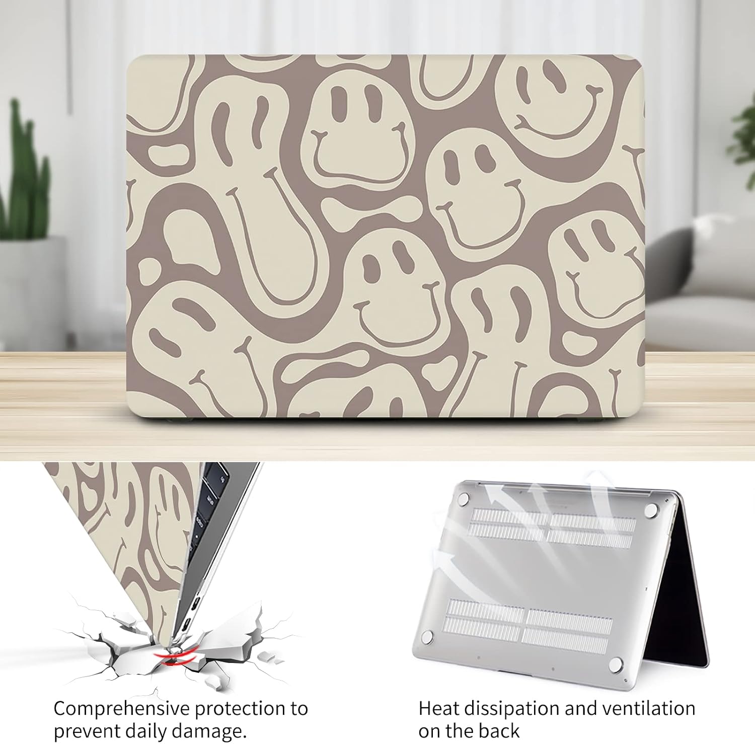 Watbro Compatible MacBook Air 13 inch Laptop case 2020 2019 2018 Release A2337 M1/A2179/A1932, Retro 70's Modern Pattern case, Suitable for MacBook Air 2020 with Touch ID