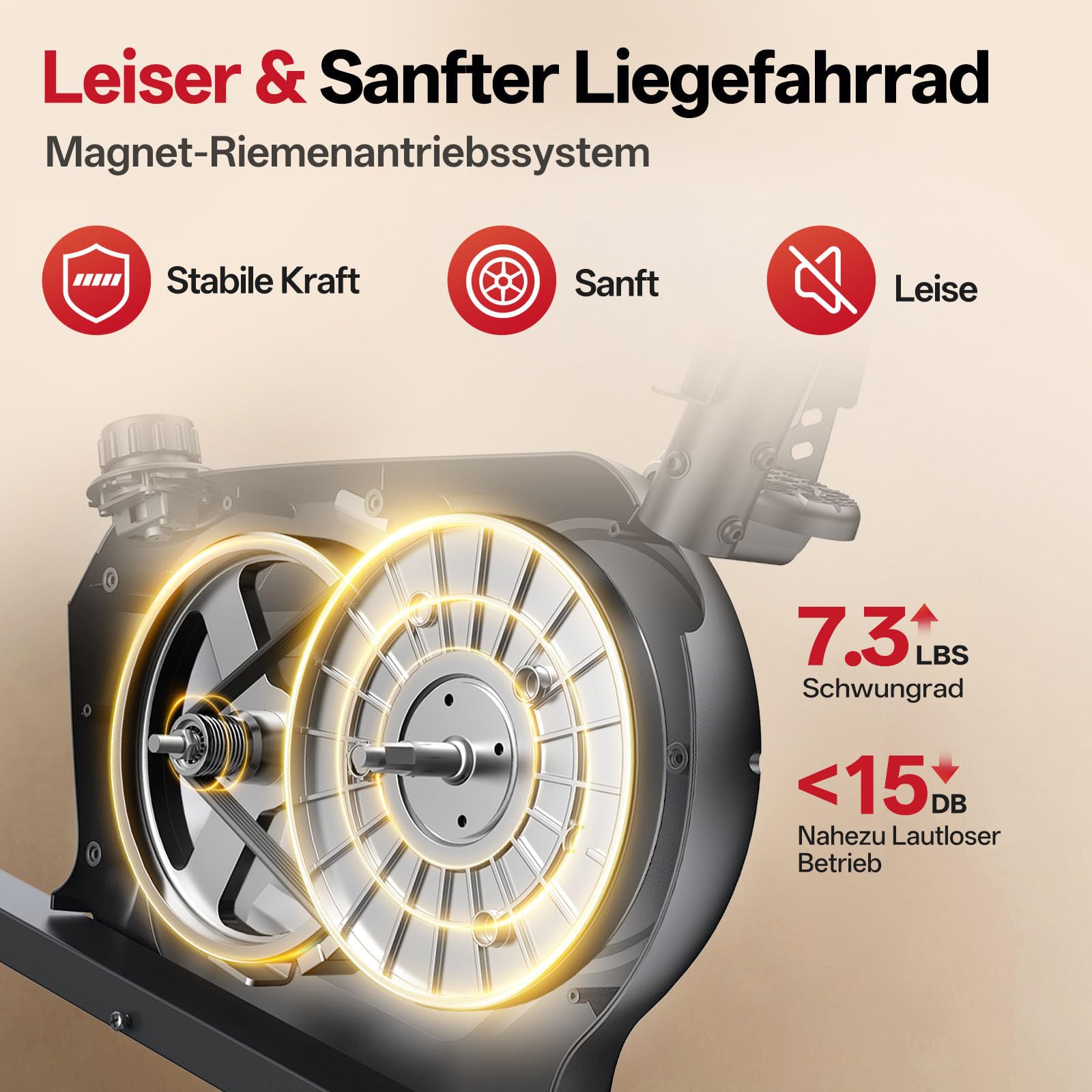 JOROTO JH30/JH30PRO Liegeergometer für Zuhause, Smart Bluetooth Magnetisches Liegefahrrad, Indoor Heimtrainer Ergometer bis 136KG Belastung, LCD Display, Verstellbarer Sitz für Cardio-Training