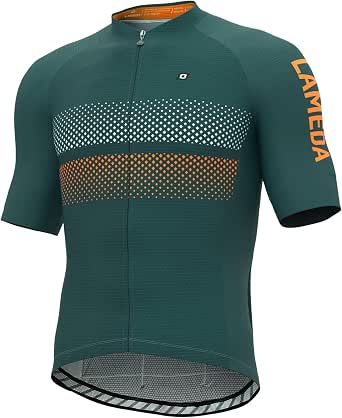 LAMEDA Men's Cycling Jersey Breathable Lightweight Short Sleeve Full Zip