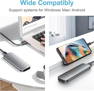 Mediasonic Aluminum M.2 PCIe NVME SSD Enclosure to USB 3.2 Gen 2 10Gbps USB Type C | M-Key/B+M Key | Support UASP Trim | 2230/2242/2260/2280 (Support up to 4TB)