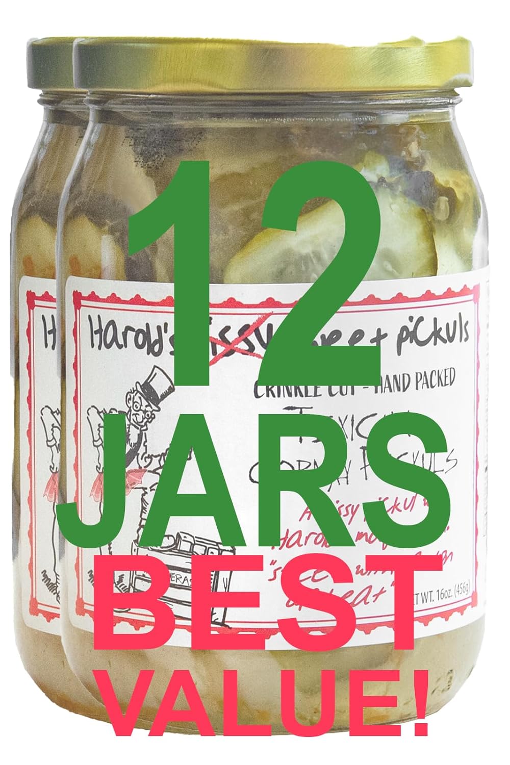 Harold's - Sissy Sweet Crinkle Cut Pickle Slices - Sweet and Spicy Habanero Pickles and Onions - Zesty Bread and Butter Style Pickles - Made in Texas
