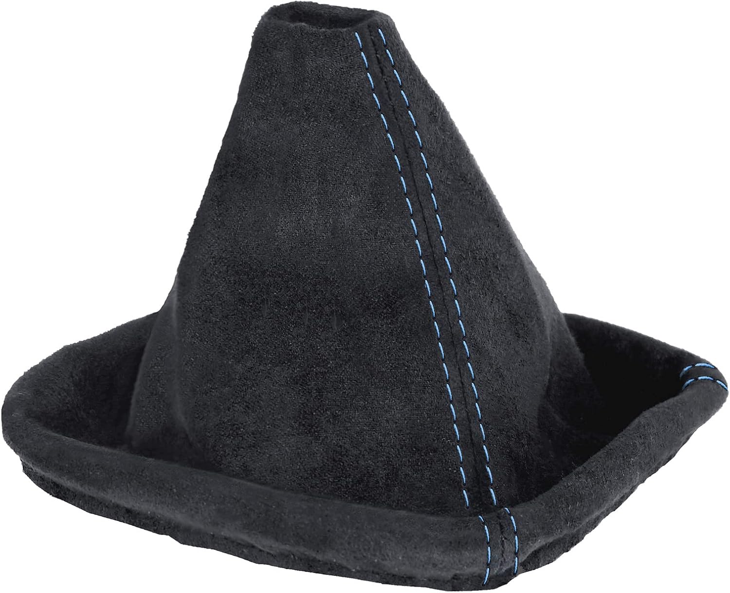 L & P Car Design Shift Boot Cover Faux Suede Compatible with BMW 3 Series e46 1998-2007 Manual Transmission Black Blue Stitch