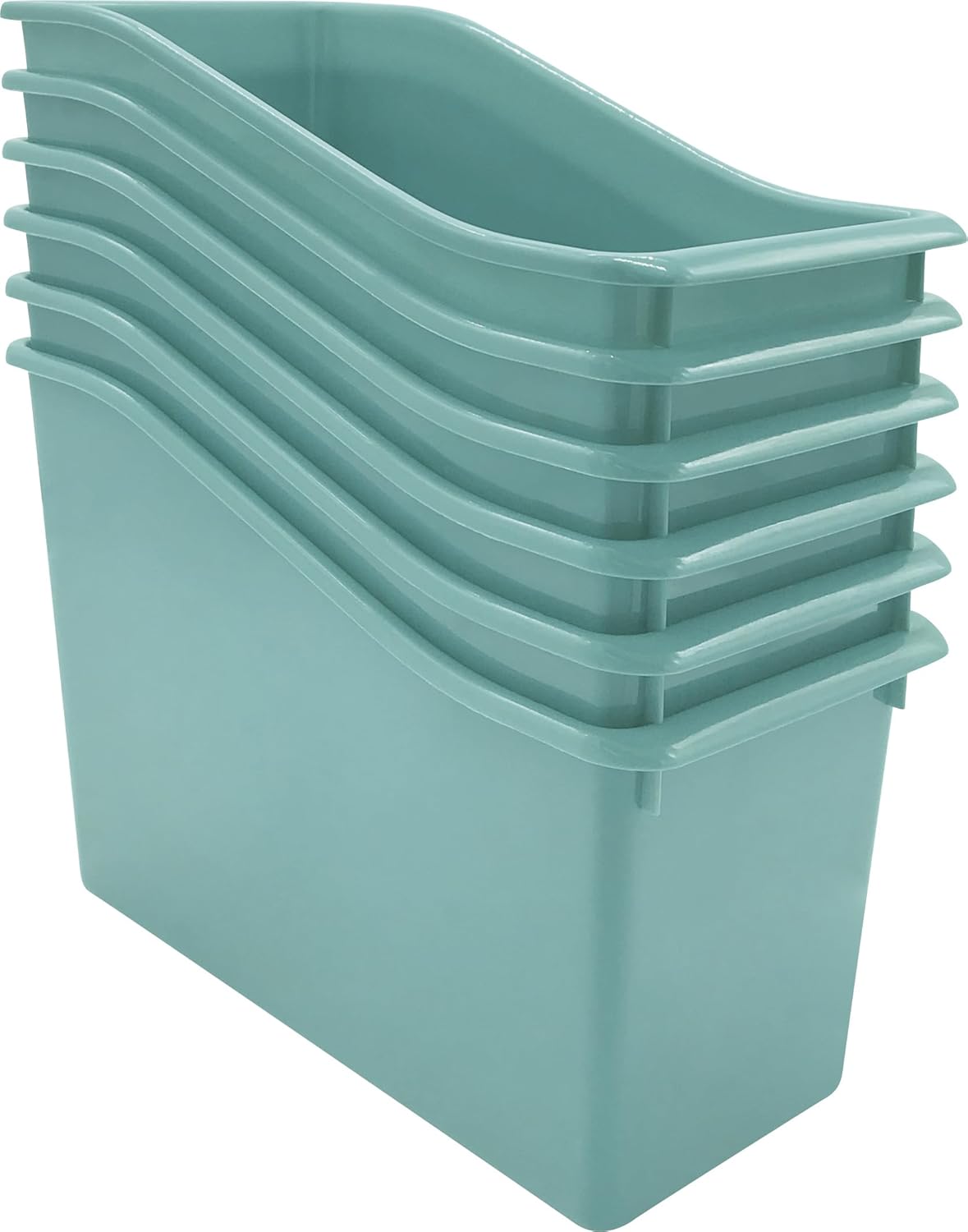 Teacher Created Resources Calming Blue Plastic Book Bin 6-Pack (TCR2088749)