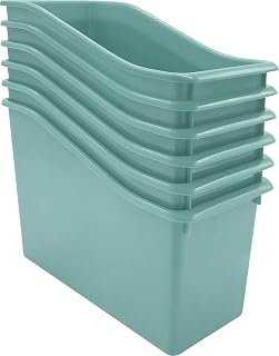 Teacher Created Resources Calming Blue Plastic Book Bin 6-Pack (TCR2088749)