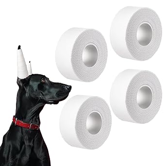 4 Pcs 1 Inch Ear Tape for Dog Ears,Dog Ears Stand up Care Tape,Breathable and Easy Tear for Doberman Pinscher