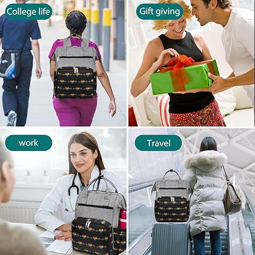 Miniatura 7 de Gatycallaty Mochila para enfermera, Negro-Gris, Mochila para enfermera