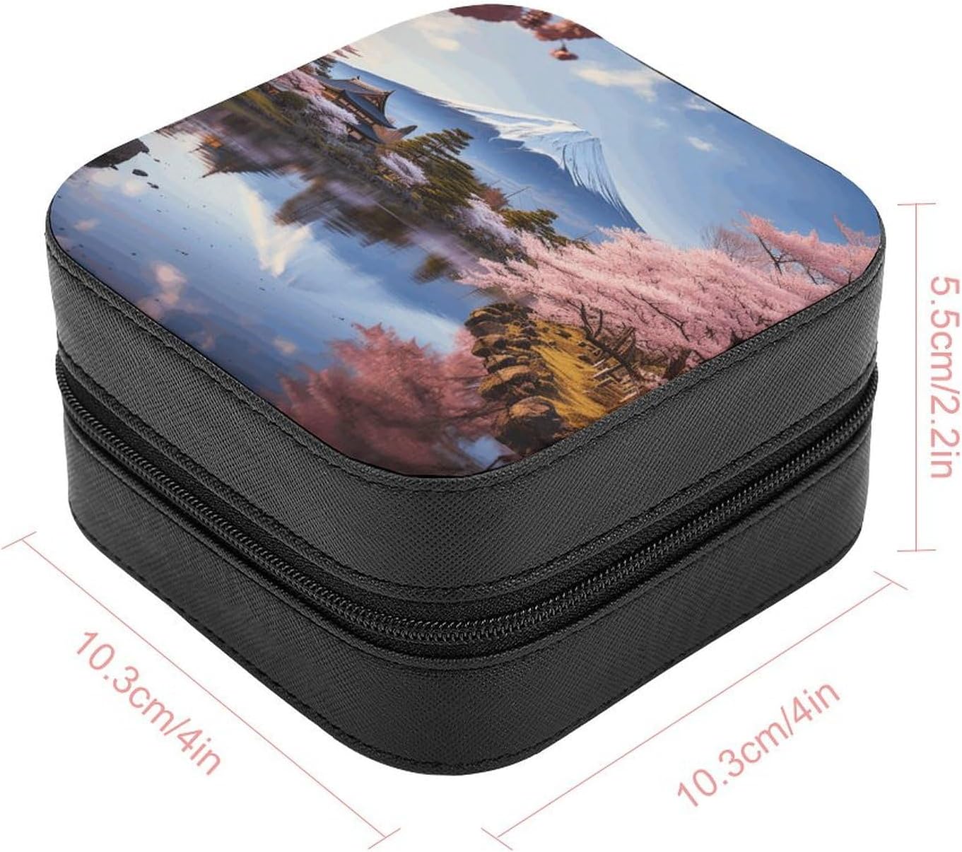 Jewelry Storage Box, Mount Fuji Cherry Blossom Trees Print Jewelry Organizer Travel Jewelry Box Jewelry Storage Container Jewelry Storage Case, style image 2
