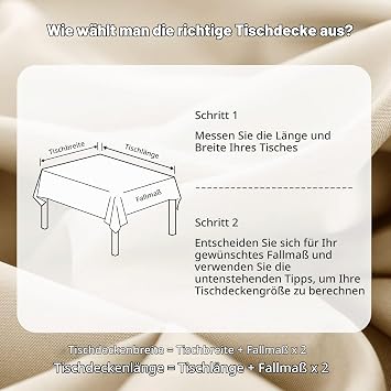 DWCN Beige Tablecloth 110 x 140 cm Stain Protection Washable Table Linen Waterproof Tablecloth for Dining Room Garden Party Wedding or Home Stoff Kratzfest Tischwäsche Wasserdicht Tischtuch für Esszimmer Garten Party Hochzeiten oder Haushalt Ganzjährig