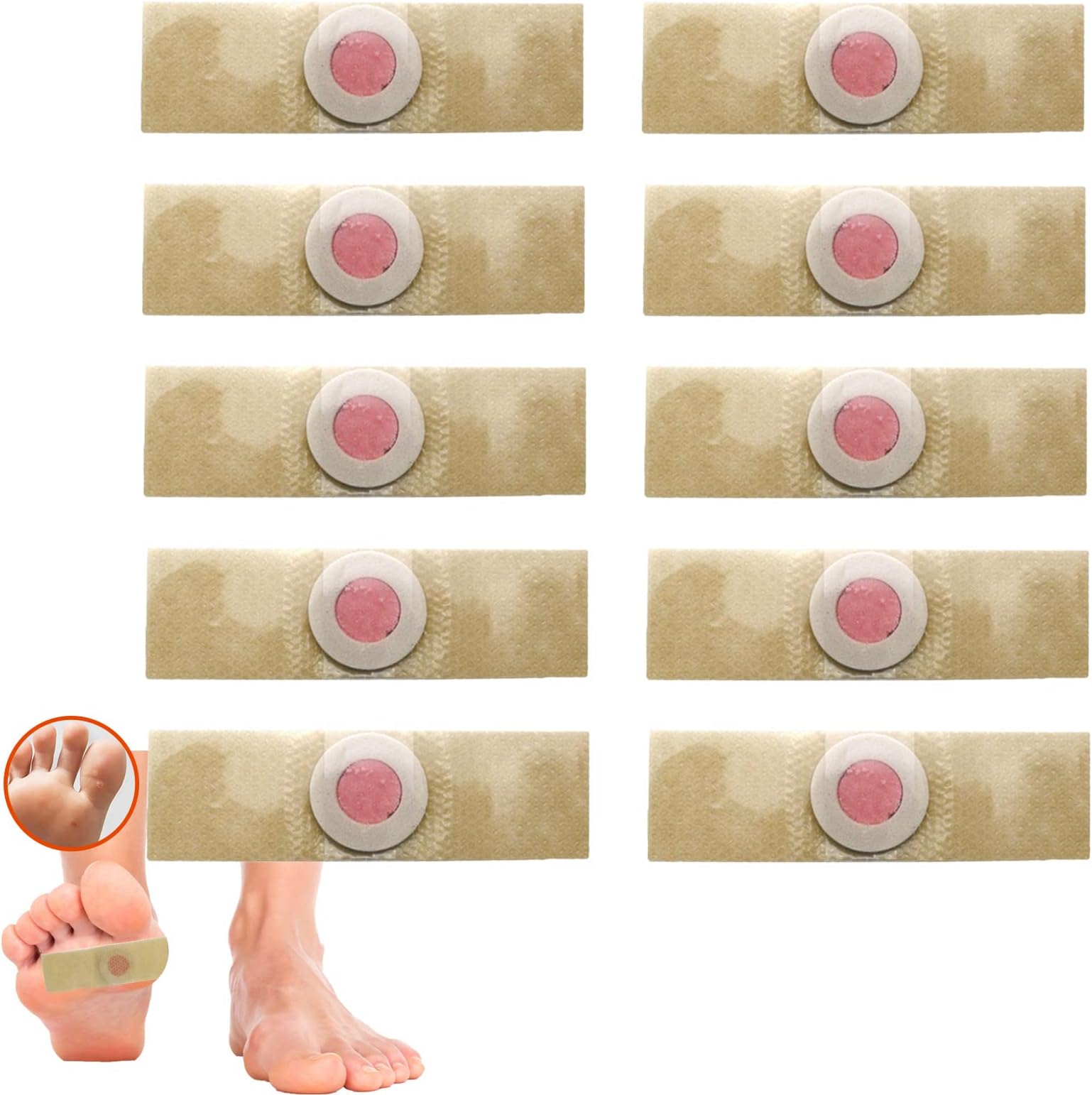 Corn Remover Pads 10 Pcs Corn Plasters,Corn Removal Wart Remover Plasters for Feet,Corn Patch for Feet,Toe,Hand Anti Friction Reduce Foot and Heel Pain