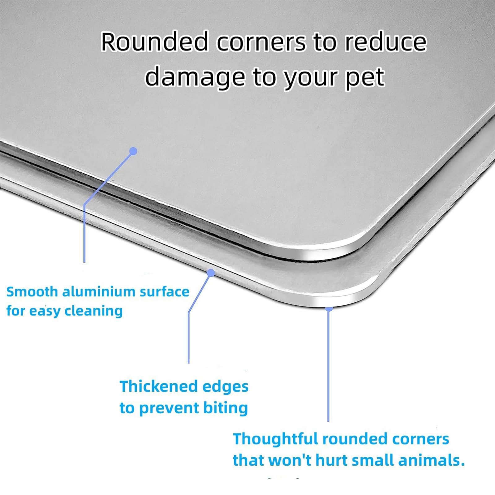 coniglio Cooling Pad, hamster freddo piatto letto di ghiaccio, tappetino di raffreddamento per animali domestici, resistenza al morso lega di alluminio Cool Pads, 12x8 IN