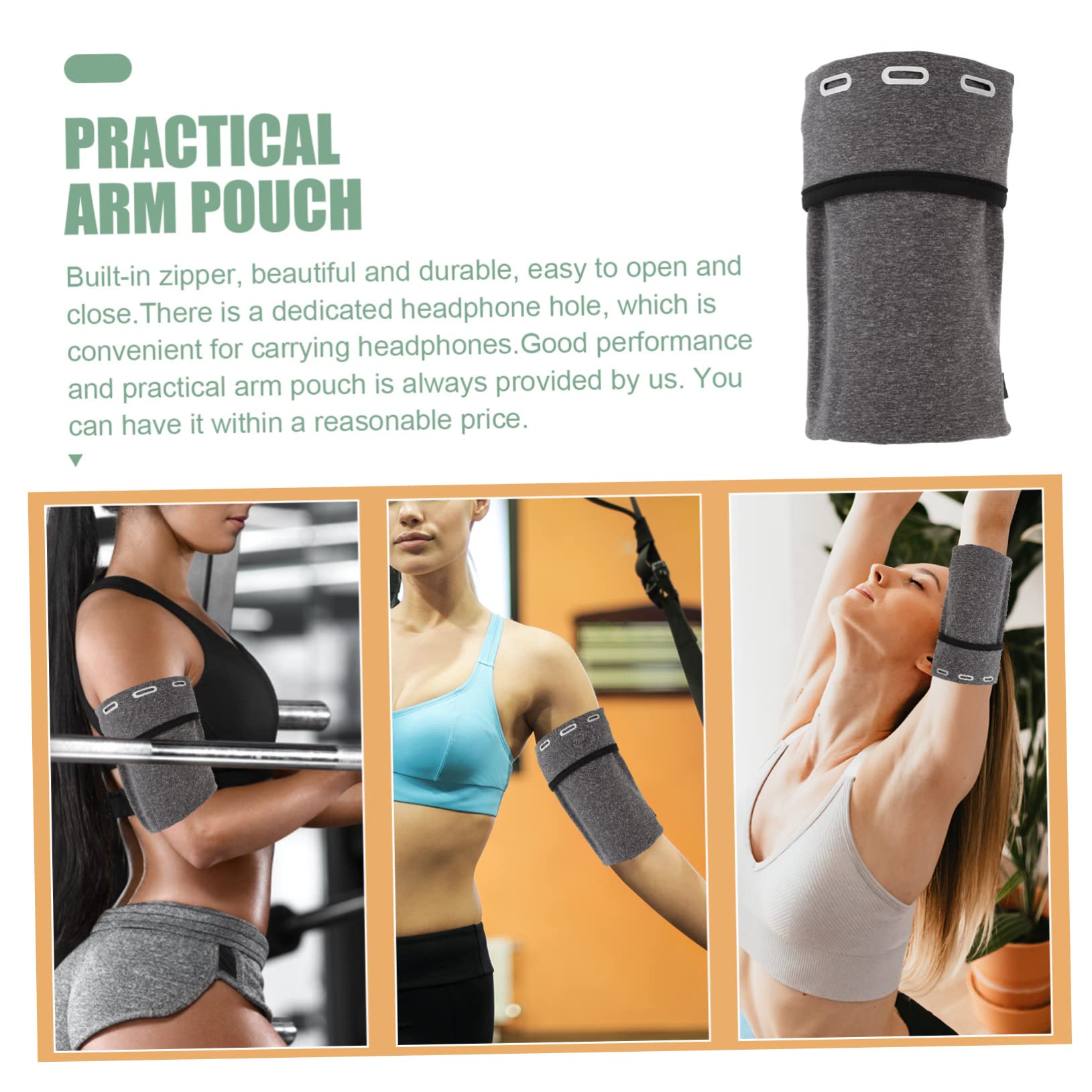 DOITOOL 5pezzi Fascia Braccio Per Telefono Per e Allenamento Per Jogging Fitness e Attività Outdoor Colore Grigio