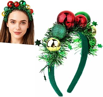 Christmas Ball Hairband Colorful Ball Headpieces Xmas Party Headdress for Women Girls