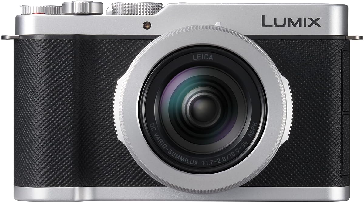 Cámara compacta premium LUMIX L10 con lente zoom Leica DC Vario SUMMILUX F1.7-2.8 de 24-75 mm, 20,4 MP, poca luz, seguimiento AI, visor OLED, LUT en tiempo real, cuerpo de metal, transporte diario, DC-L10 Silver | Zoom Leica DC Vario SUMMILUX F1.7-2.8 de 24-75 mm, visor OLED, seguimiento AI, 20,4 MP