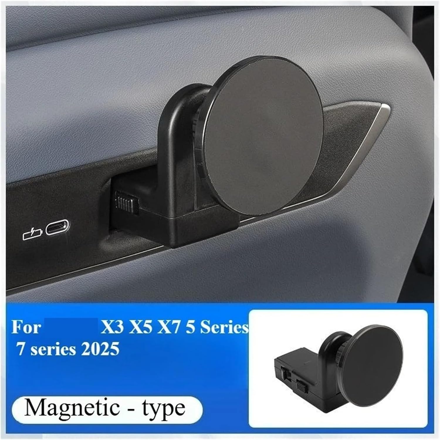 Fit for BMW IX I5 I7 X3 X5 X7 5 Series Eries Rear Fit for Seat Magnetic Pad Holder Bracket Trim Mount Car Accessories(Magnetic Attraction no Wireless)