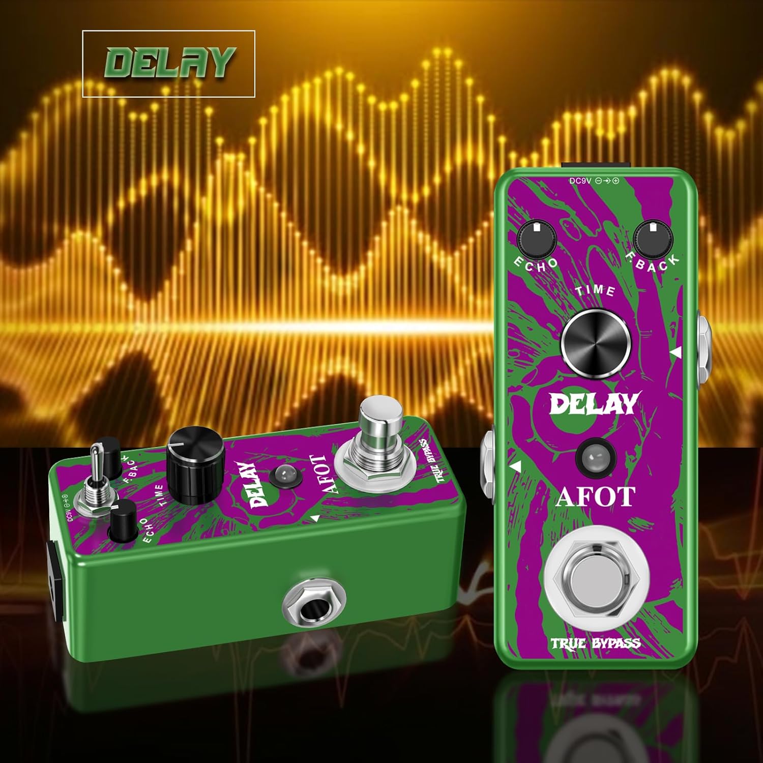 Analog Delay Guitar Pedal, Green Delay, Mini Size, True Bypass