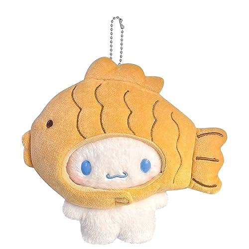 WAXJJDW Cartoon Taiyaki Keychain Plush Stuffed Key Chain Cartoon Figure Key ring JK Bag Pendant for Girls and Boys - A