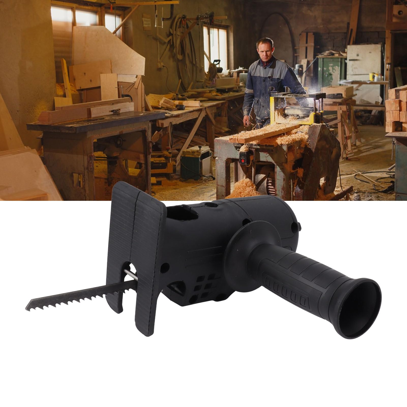 Aramox Adapter do Piły Szablastej Adapter Wiertła ABS do Wyrzynarki 3–13 Mm Uchwyt Boczny z 3 Szczękami Szybkozłączka Przenośne Cięcie dla Użytkowników Drewna, Metalu, Tworzyw Sztucznych