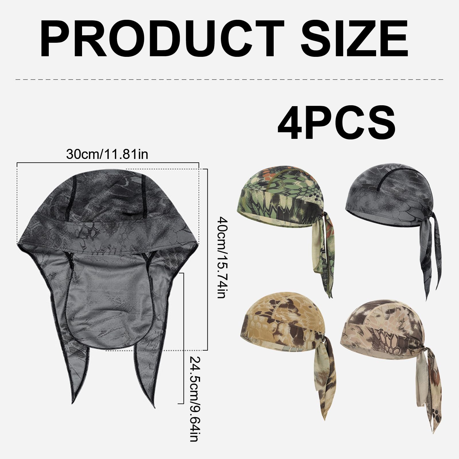 4 szt. Czapka rowerowa na lato, sportowa bandana, oddychająca czapka rowerowa, elastyczna bandana, do wyścigów rowerowych, wyścigów motocyklowych
