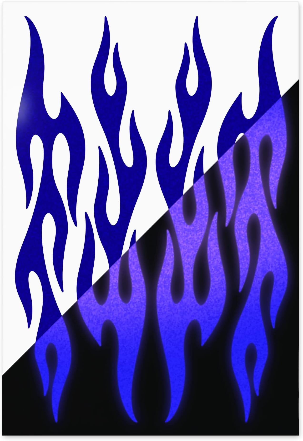 Reflective Decals Flames Set – Retro Fire Safety Sticker Kit – Flame Reflector Stickers - Seward Street Studios (Purple)