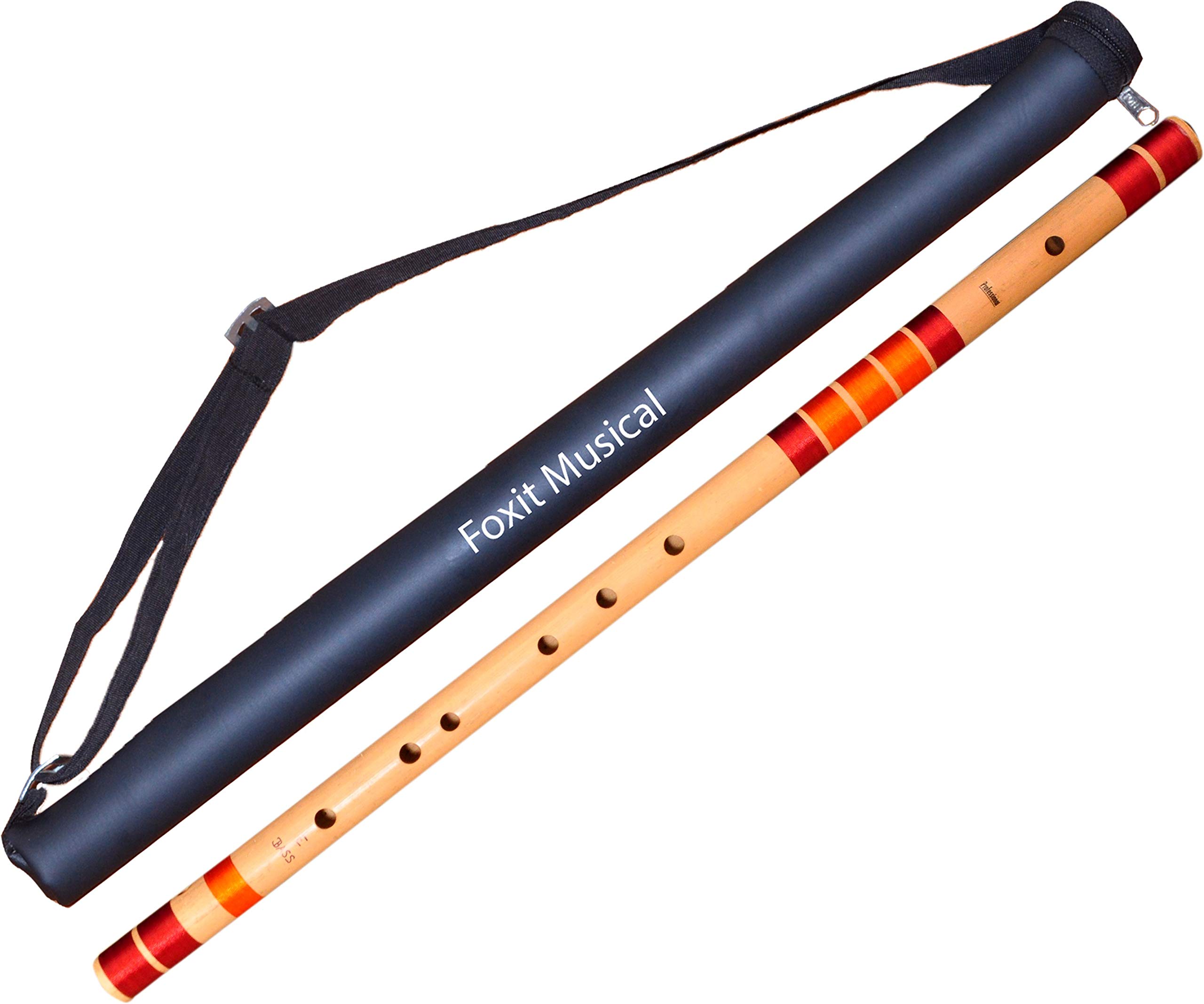 Sponsored Ad - Foxit F Natural Base Right Hand Bansuri Size 30 inches Bamboo Flute With Carry Bag
