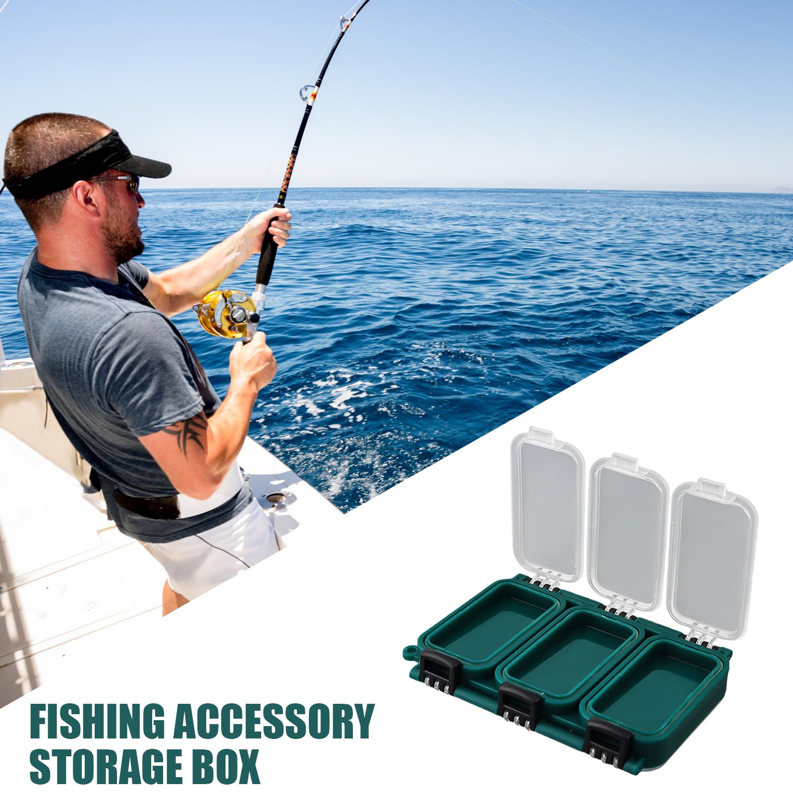 QIEIEI Tackle Box Multi Compartment Double Side Fishing Lures Baits Hooks Storage Container Case Fishing Accessory Storage Box