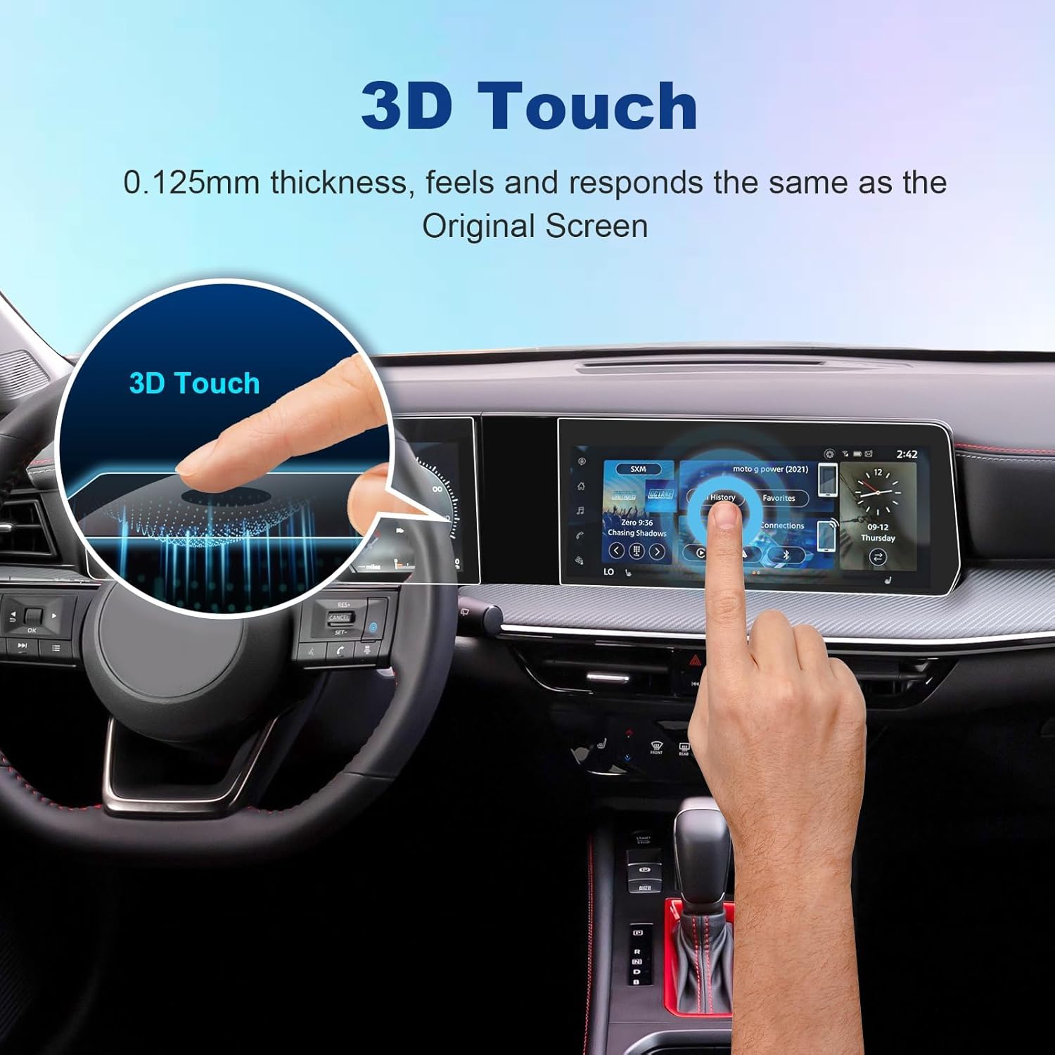(4pcs) 2025 2026 Kicks Screen Protector for Nissan Kicks (Dual 12.3-inch Displays) (SV/SR/S), 2026 2025 Kicks Accessories Ultra HD Touch Sensitive Protective Film 12.3" Navi&Dash