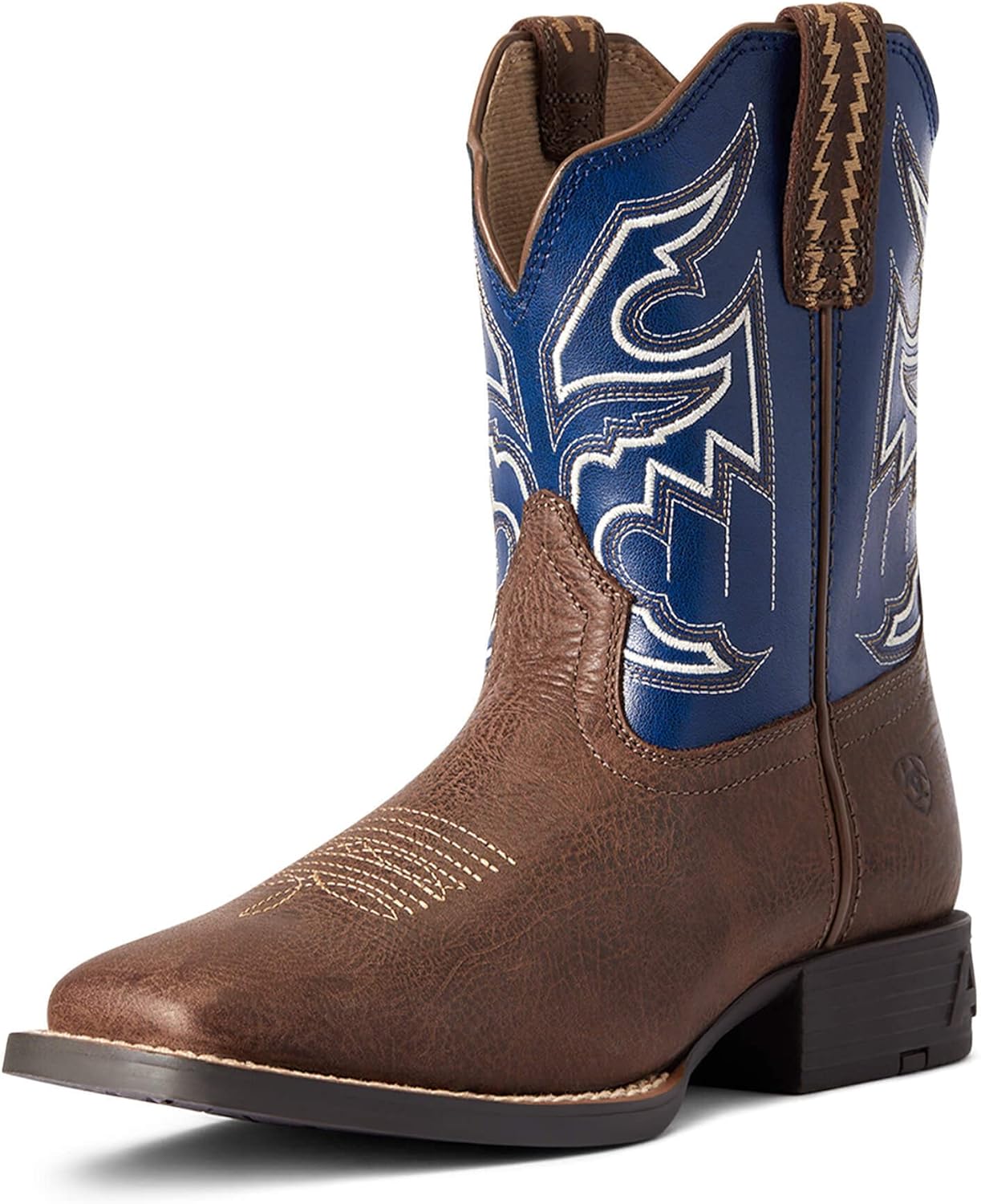 ARIAT Youth Sorting Pen Western Boot, Adobe Chocolate/Navy, 4.5 US Unisex Big Kid